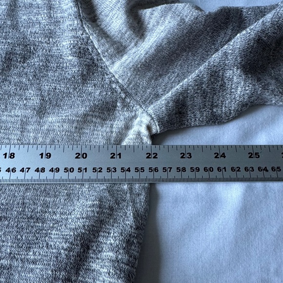 Womens Lightweight Pullover Knit V-Neck Hoodie Marled Gray Size XL Grunge School - Picture 9 of 13